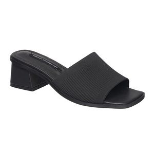 French Connection Stretch Knit Mules in Black